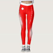Kies UW kleur / Jouw naam wit puntpatroon Leggings (Voorkant)
