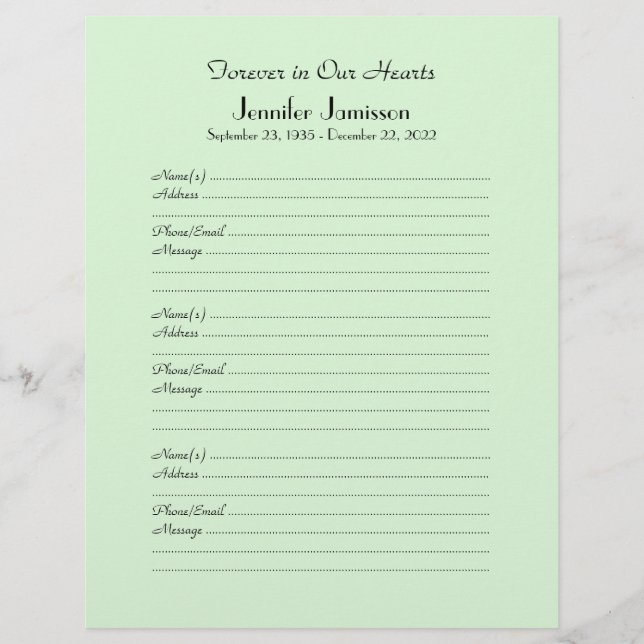KIES UW KLEUR, Memorial Book Filler Page (Voorkant)