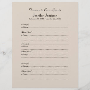 KIES UW KLEUR, Memorial Book Filler Page