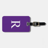 KIES UW KLEUR of Aubergine Paarse Monogram tas Bagagelabel (Voorkant horizontaal)