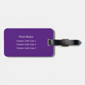 KIES UW KLEUR of Aubergine Paarse Monogram tas Bagagelabel (Achterkant horizontaal)