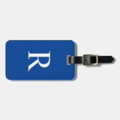 KIES UW KLEUR of Donkerblauwe Monogram Zak Bagagelabel (Voorkant horizontaal)