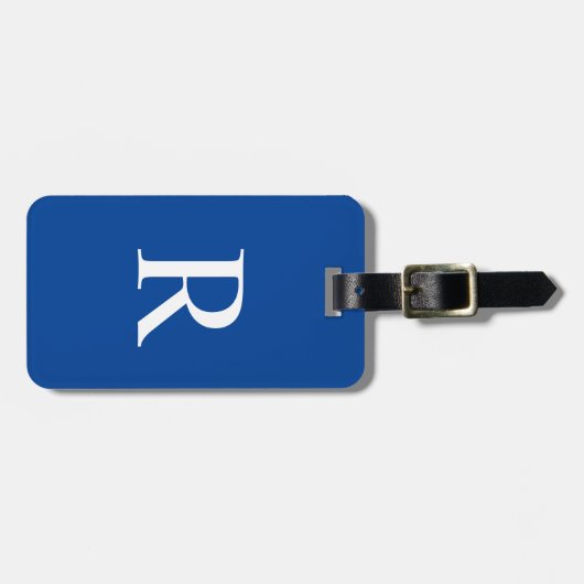 KIES UW KLEUR of Donkerblauwe Monogram Zak Bagagelabel (Voorkant horizontaal)