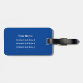 KIES UW KLEUR of Donkerblauwe Monogram Zak Bagagelabel (Achterkant horizontaal)