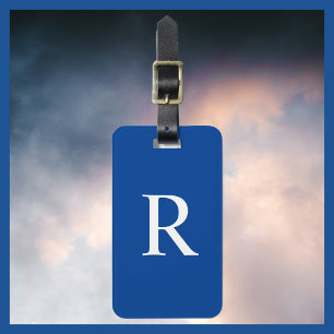 KIES UW KLEUR of Donkerblauwe Monogram Zak Bagagelabel