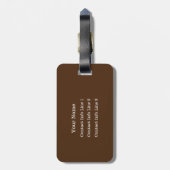 KIES UW KLEUR of Donkerbruine Monogram Zak Bagagelabel (Achterkant verticaal)