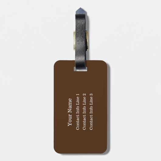 KIES UW KLEUR of Donkerbruine Monogram Zak Bagagelabel (Achterkant verticaal)