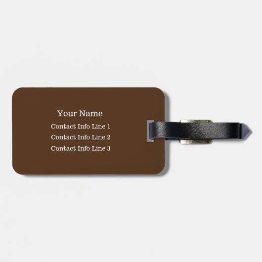 KIES UW KLEUR of Donkerbruine Monogram Zak Bagagelabel (Achterkant horizontaal)