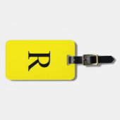 KIES UW KLEUR of Geel en Zwart Monogram Zak Bagagelabel (Voorkant horizontaal)
