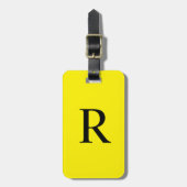 KIES UW KLEUR of Geel en Zwart Monogram Zak Bagagelabel (Voorkant verticaal)