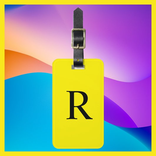 KIES UW KLEUR of Geel en Zwart Monogram Zak Bagagelabel