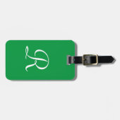 KIES UW KLEUR of Groene Monogram Zak Bagagelabel (Voorkant horizontaal)