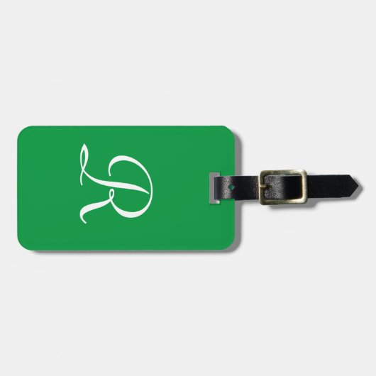 KIES UW KLEUR of Groene Monogram Zak Bagagelabel (Voorkant horizontaal)