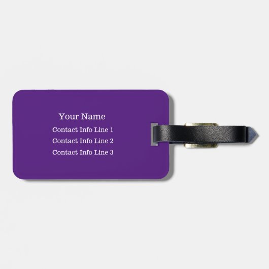 KIES UW KLEUR of Paarse monogram tas Bagagelabel (Achterkant horizontaal)