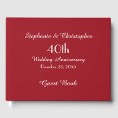 KIES UW KLEUR Robijnrood 40ste verjaardagsfeest Gastenboek (Voorkant)