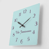 KIES UW KLEUR, Robins Eiblauw, Gepersonaliseerd Vierkante Klok (Hoek)