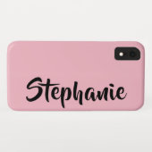 Kies uw kleur, roze, persoonlijke naam Case-Mate iPhone case (Achterkant (horizontaal))