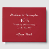 KIES UW KLEUR Ruby Red 40th Jubileum Party Gastenboek (Voorkant)