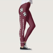 KIES UW KLEUR Voetbalteam, Naam, Bourgondië Leggings (Rechts)
