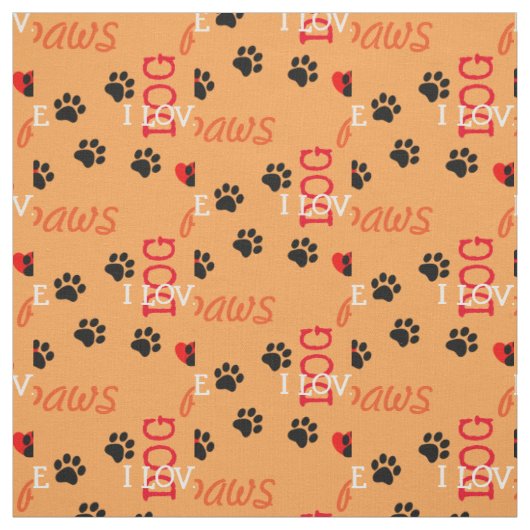 Kies uw kleuren Paw print stof (Swatch)