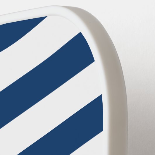 Kies uw kleuren stripes - marineblauw en wit pickleball paddle (Links Detail)