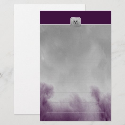 Kies uw kleurenmonogram met fijne tinten briefpapier (Voorkant / Achterkant)