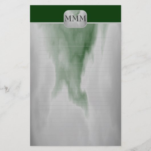 Kies uw kleurenmonogram met fijne tinten briefpapier (Voorkant)