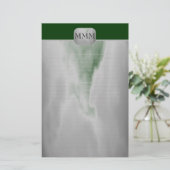 Kies uw kleurenmonogram met fijne tinten briefpapier (Staand voorkant)