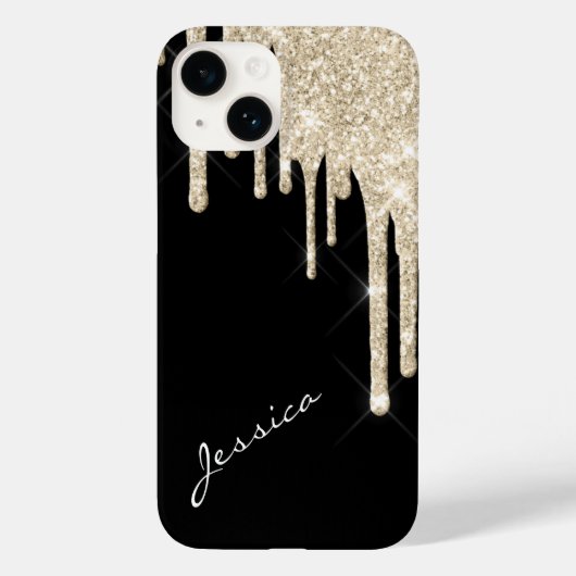 Kies uw kleurensterren met zilveren glitterschijve Case-Mate iPhone case (Achterkant)