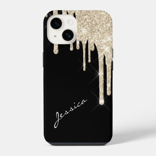 Kies uw kleurensterren met zilveren glitterschijve iPhone hoesje (Achterkant)