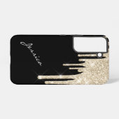 Kies uw kleurensterren met zilveren glitterschijve samsung galaxy hoesje (Achterkant horizontaal)