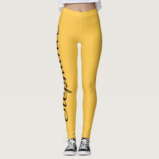 KIES UW Leggings voor aangepaste kleuren met naam (Voorkant)