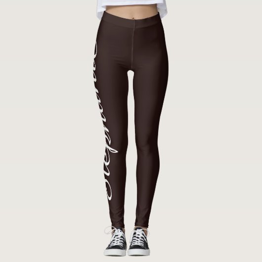 KIES UW Leggings voor aangepaste kleuren met naam (Voorkant)