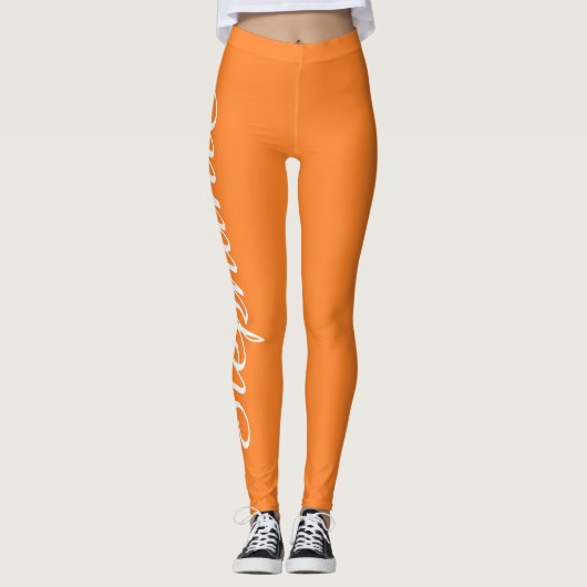 KIES UW Leggings voor aangepaste kleuren met naam (Voorkant)