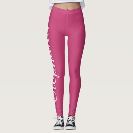 KIES UW Leggings voor aangepaste kleuren met naam (Voorkant)