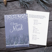 Kies uw maaltijd Kerstmis aan het meer bomen kunst Informatiekaartje