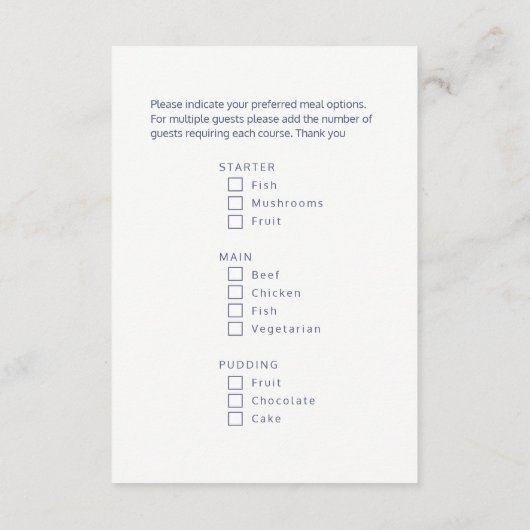 Kies uw maaltijd Kerstmis aan het meer bomen kunst Informatiekaartje (Achterkant)