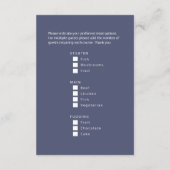 Kies uw maaltijd Kerstmis sneeuw meer blauwe bomen Informatiekaartje (Achterkant)