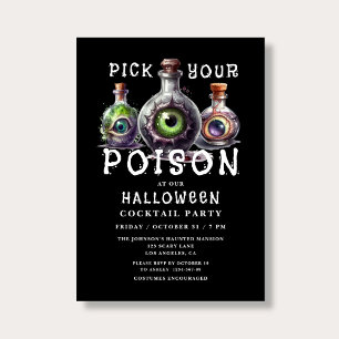 Kies uw Poison Cocktail Party Halloween Kaart