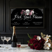 Kies uw Poison Floral Scull Gothic Wedding Menu Poster