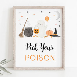 Kies uw Poison Ghost Halloween Drinken teken Poster