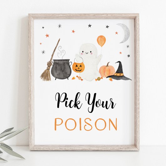 Kies uw Poison Ghost Halloween Drinken teken Poster