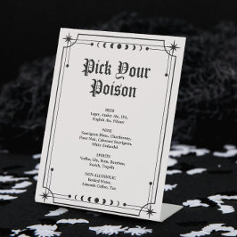 Kies uw Poison Gothic Halloween bruiloft bar Reclamebord Met Voetstuk