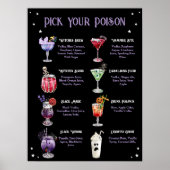 Kies uw Poison Halloween Cocktail Menu Poster (Voorkant)