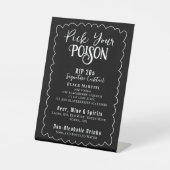 Kies uw Poison RIP 20s Bar Drink Lijst Reclamebord Met Voetstuk (Voorkant)