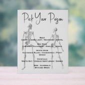 Kies uw Poison Skeleton Wedding Bar Menu Acryl Bord (Neutraal)
