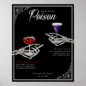 Kies uw Poison Skeleton Wedding Cocktails Drink Poster (Voorkant)