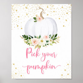 Kies uw pompoen roze goudpleister poster