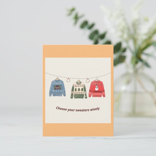 Kies uw truien wijs vakantie kaart (Staand voorkant)