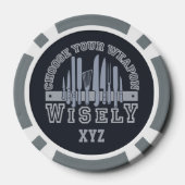 Kies uw wapen aangepaste poker chips (Achterkant)